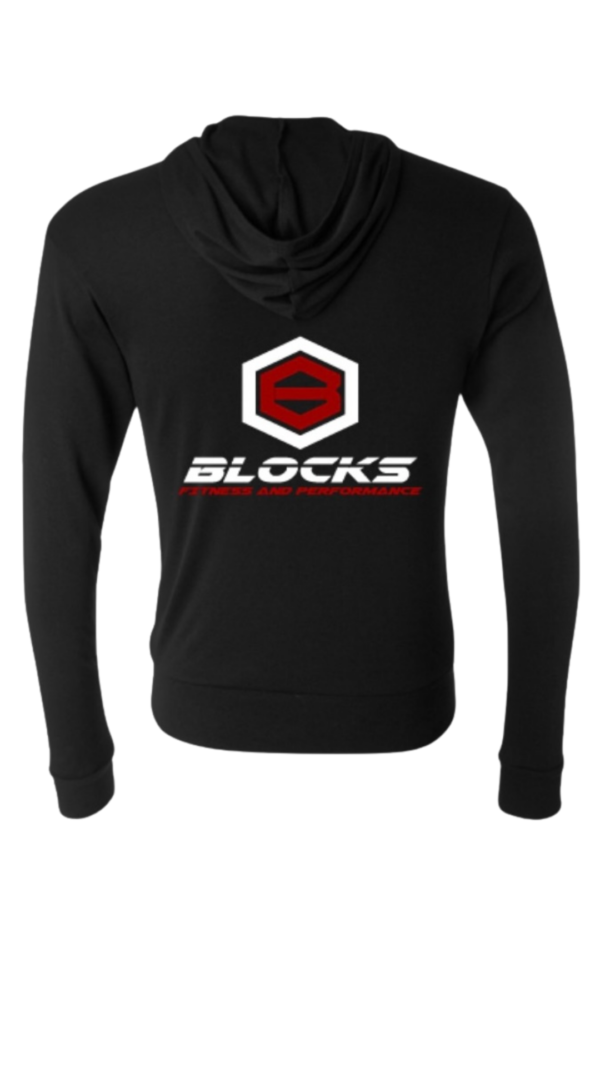 Blocks Zip up Hoodie - Black Triblend - Image 2