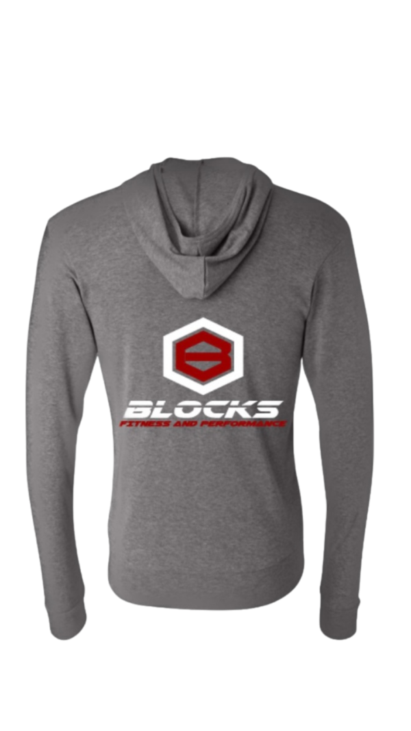 Blocks Zip up Hoodie - Gray Triblend - Image 2
